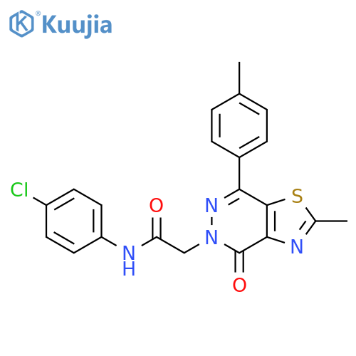 N-(4-chlorophenyl)-2-2-methyl-7-(4-methylphenyl)-4-oxo-4H,5H-1,3thiazolo4,5-dpyridazin-5-ylacetamide structure