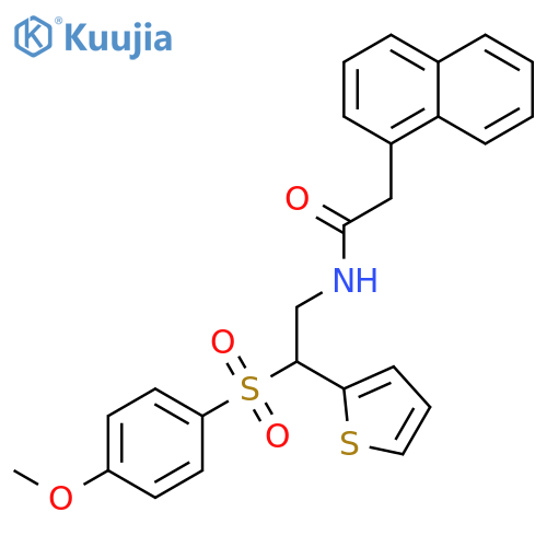 N-2-(4-methoxybenzenesulfonyl)-2-(thiophen-2-yl)ethyl-2-(naphthalen-1-yl)acetamide structure