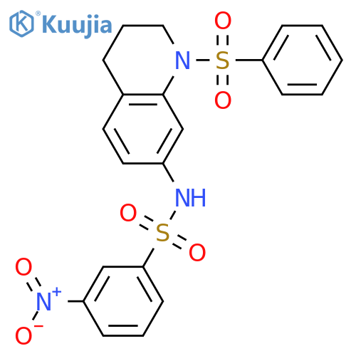 N-1-(benzenesulfonyl)-1,2,3,4-tetrahydroquinolin-7-yl-3-nitrobenzene-1-sulfonamide structure