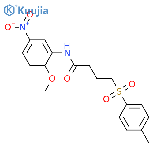 N-(2-methoxy-5-nitrophenyl)-4-(4-methylbenzenesulfonyl)butanamide structure