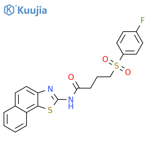 4-(4-fluorobenzenesulfonyl)-N-{naphtho2,1-d1,3thiazol-2-yl}butanamide structure