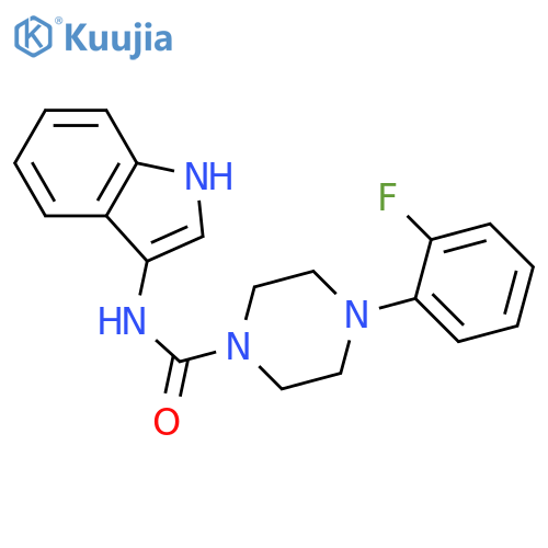 4-(2-fluorophenyl)-N-(1H-indol-3-yl)piperazine-1-carboxamide structure