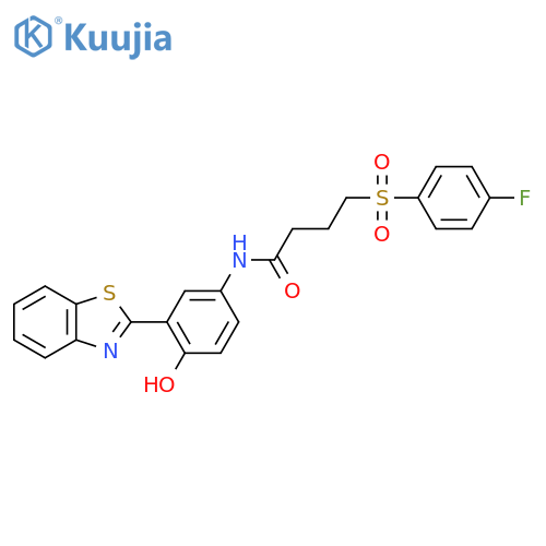 N-3-(1,3-benzothiazol-2-yl)-4-hydroxyphenyl-4-(4-fluorobenzenesulfonyl)butanamide structure