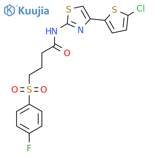 N-4-(5-chlorothiophen-2-yl)-1,3-thiazol-2-yl-4-(4-fluorobenzenesulfonyl)butanamide structure