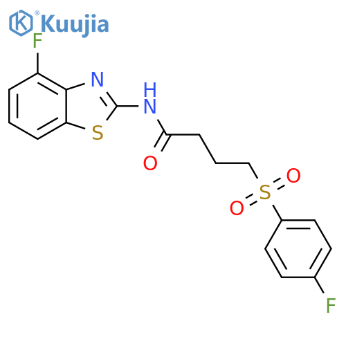 N-(4-fluoro-1,3-benzothiazol-2-yl)-4-(4-fluorobenzenesulfonyl)butanamide structure