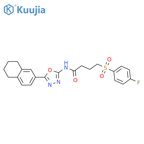 4-(4-fluorobenzenesulfonyl)-N-5-(5,6,7,8-tetrahydronaphthalen-2-yl)-1,3,4-oxadiazol-2-ylbutanamide structure