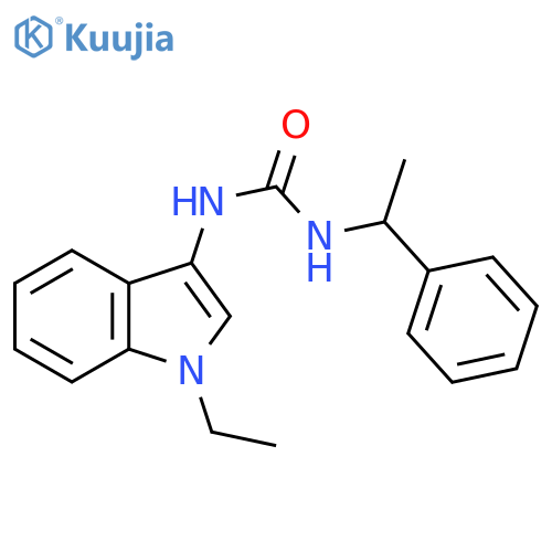 3-(1-ethyl-1H-indol-3-yl)-1-(1-phenylethyl)urea structure