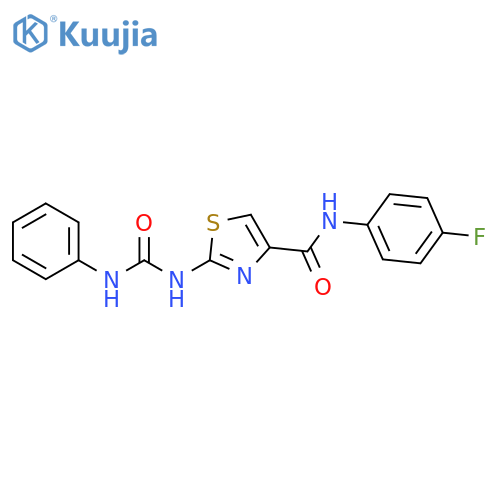 N-(4-fluorophenyl)-2-(phenylcarbamoyl)amino-1,3-thiazole-4-carboxamide structure