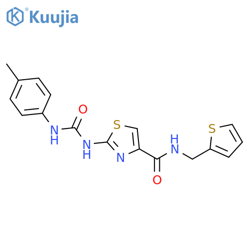 2-{(4-methylphenyl)carbamoylamino}-N-(thiophen-2-yl)methyl-1,3-thiazole-4-carboxamide structure