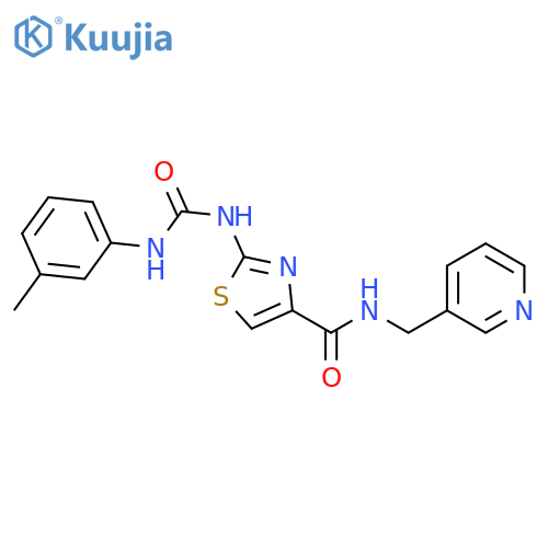 2-{(3-methylphenyl)carbamoylamino}-N-(pyridin-3-yl)methyl-1,3-thiazole-4-carboxamide structure
