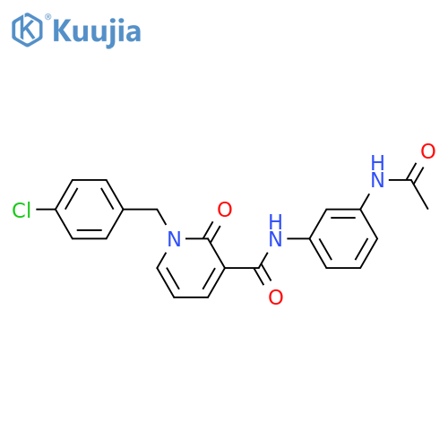 1-(4-chlorophenyl)methyl-N-(3-acetamidophenyl)-2-oxo-1,2-dihydropyridine-3-carboxamide structure