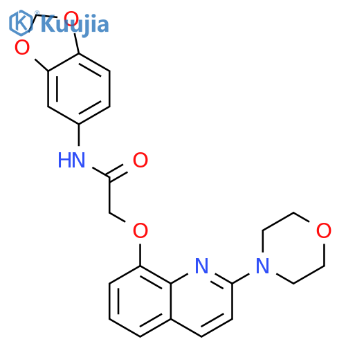 N-(2H-1,3-benzodioxol-5-yl)-2-{2-(morpholin-4-yl)quinolin-8-yloxy}acetamide structure