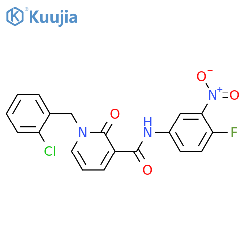 1-(2-chlorophenyl)methyl-N-(4-fluoro-3-nitrophenyl)-2-oxo-1,2-dihydropyridine-3-carboxamide structure