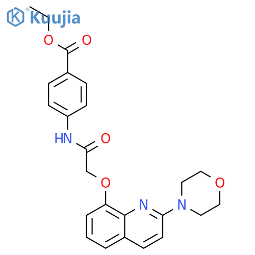 ethyl 4-(2-{2-(morpholin-4-yl)quinolin-8-yloxy}acetamido)benzoate structure