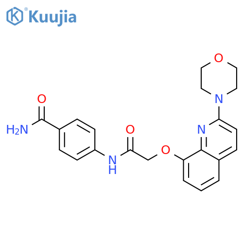 4-(2-{2-(morpholin-4-yl)quinolin-8-yloxy}acetamido)benzamide structure