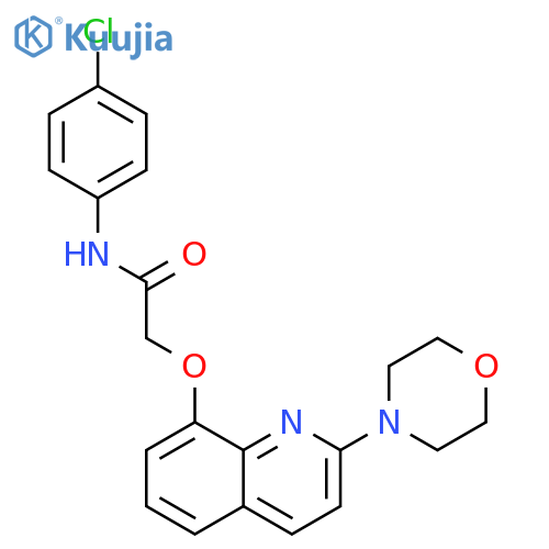 N-(4-chlorophenyl)-2-{2-(morpholin-4-yl)quinolin-8-yloxy}acetamide structure