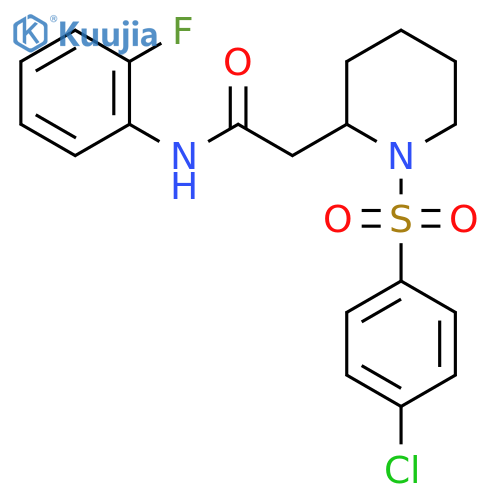 2-1-(4-chlorobenzenesulfonyl)piperidin-2-yl-N-(2-fluorophenyl)acetamide structure