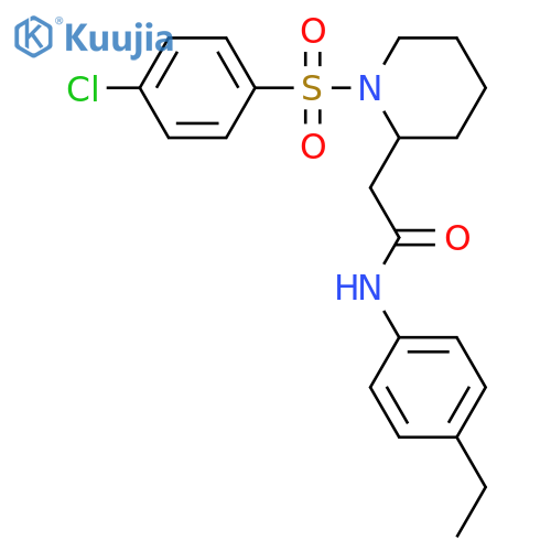 2-1-(4-chlorobenzenesulfonyl)piperidin-2-yl-N-(4-ethylphenyl)acetamide structure