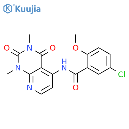 5-chloro-N-{1,3-dimethyl-2,4-dioxo-1H,2H,3H,4H-pyrido2,3-dpyrimidin-5-yl}-2-methoxybenzamide structure