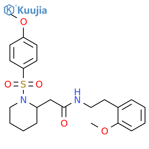 2-1-(4-methoxybenzenesulfonyl)piperidin-2-yl-N-2-(2-methoxyphenyl)ethylacetamide structure