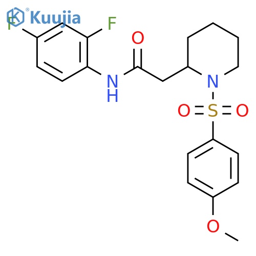 N-(2,4-difluorophenyl)-2-1-(4-methoxybenzenesulfonyl)piperidin-2-ylacetamide structure