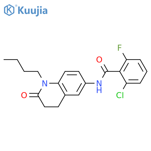 N-(1-butyl-2-oxo-1,2,3,4-tetrahydroquinolin-6-yl)-2-chloro-6-fluorobenzamide structure