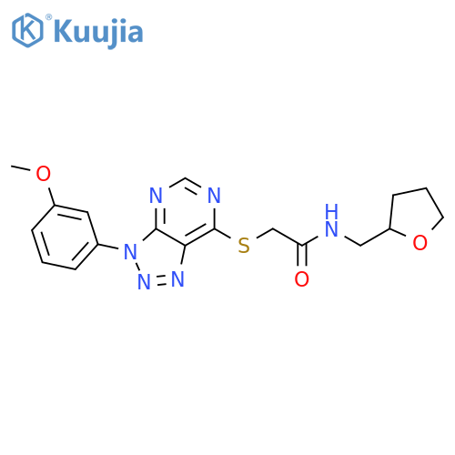 2-{3-(3-methoxyphenyl)-3H-1,2,3triazolo4,5-dpyrimidin-7-ylsulfanyl}-N-(oxolan-2-yl)methylacetamide structure