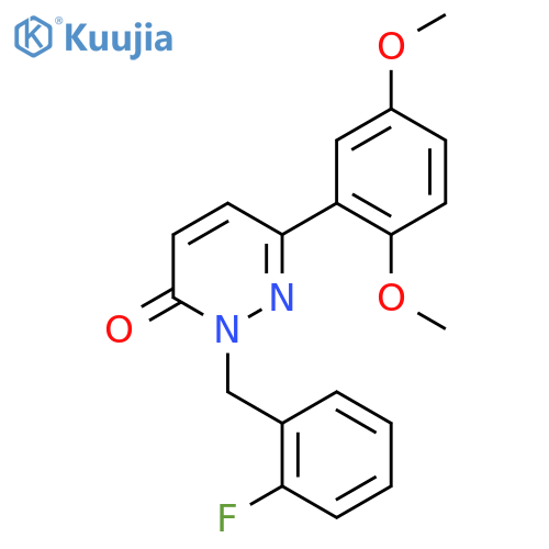 6-(2,5-dimethoxyphenyl)-2-(2-fluorophenyl)methyl-2,3-dihydropyridazin-3-one structure
