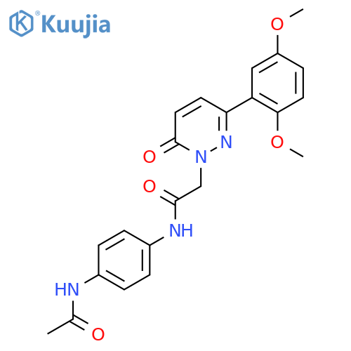 2-3-(2,5-dimethoxyphenyl)-6-oxo-1,6-dihydropyridazin-1-yl-N-(4-acetamidophenyl)acetamide structure