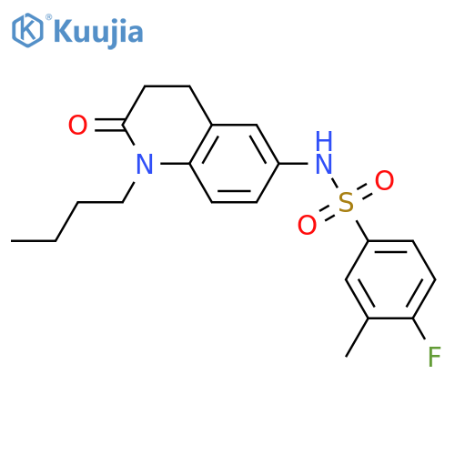 N-(1-butyl-2-oxo-1,2,3,4-tetrahydroquinolin-6-yl)-4-fluoro-3-methylbenzene-1-sulfonamide structure