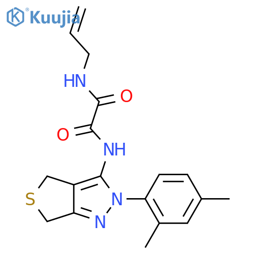 N'-2-(2,4-dimethylphenyl)-2H,4H,6H-thieno3,4-cpyrazol-3-yl-N-(prop-2-en-1-yl)ethanediamide structure