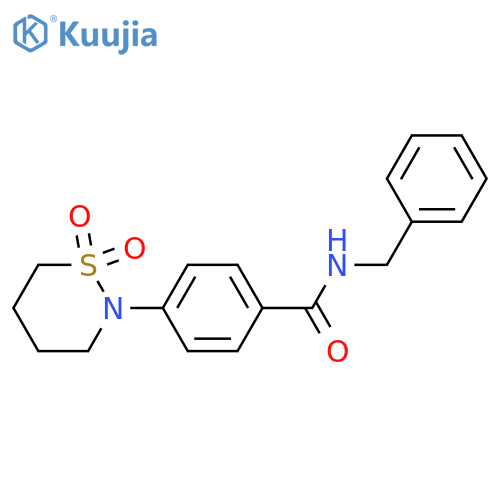 N-benzyl-4-(1,1-dioxo-1lambda6,2-thiazinan-2-yl)benzamide structure