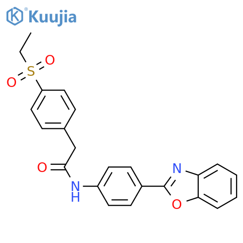 N-4-(1,3-benzoxazol-2-yl)phenyl-2-4-(ethanesulfonyl)phenylacetamide structure