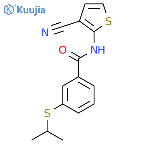 N-(3-cyanothiophen-2-yl)-3-(propan-2-ylsulfanyl)benzamide structure