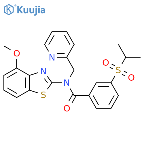 N-(4-methoxy-1,3-benzothiazol-2-yl)-3-(propane-2-sulfonyl)-N-(pyridin-2-yl)methylbenzamide structure