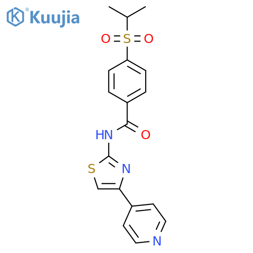 4-(propane-2-sulfonyl)-N-4-(pyridin-4-yl)-1,3-thiazol-2-ylbenzamide structure