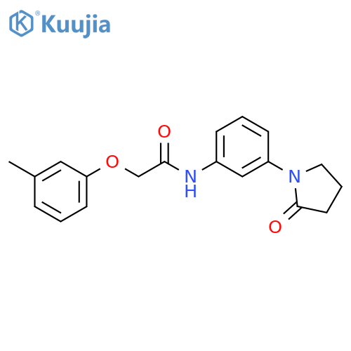 2-(3-methylphenoxy)-N-3-(2-oxopyrrolidin-1-yl)phenylacetamide structure