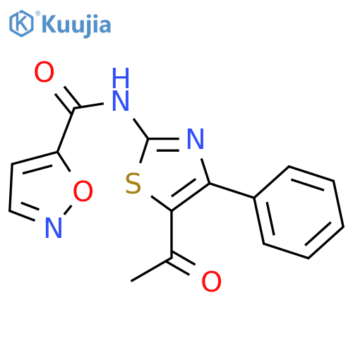 N-(5-acetyl-4-phenyl-1,3-thiazol-2-yl)-1,2-oxazole-5-carboxamide structure