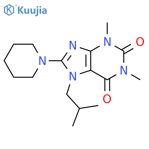 1,3-dimethyl-7-(2-methylpropyl)-8-(piperidin-1-yl)-2,3,6,7-tetrahydro-1H-purine-2,6-dione structure