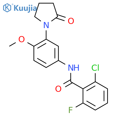 2-chloro-6-fluoro-N-4-methoxy-3-(2-oxopyrrolidin-1-yl)phenylbenzamide structure