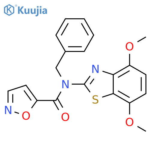 N-benzyl-N-(4,7-dimethoxy-1,3-benzothiazol-2-yl)-1,2-oxazole-5-carboxamide structure