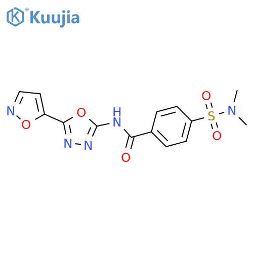 4-(dimethylsulfamoyl)-N-5-(1,2-oxazol-5-yl)-1,3,4-oxadiazol-2-ylbenzamide structure
