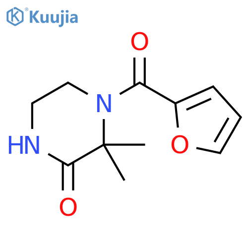 4-(Furan-2-carbonyl)-3,3-dimethylpiperazin-2-one structure