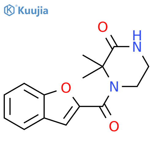 4-(1-benzofuran-2-carbonyl)-3,3-dimethylpiperazin-2-one structure