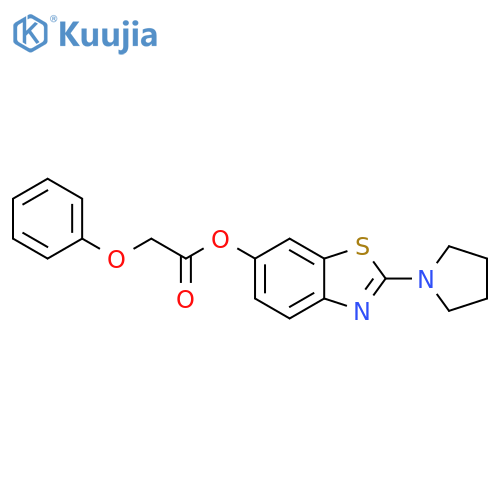 2-(pyrrolidin-1-yl)-1,3-benzothiazol-6-yl 2-phenoxyacetate structure
