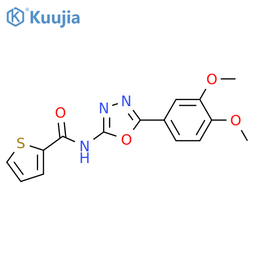 N-5-(3,4-dimethoxyphenyl)-1,3,4-oxadiazol-2-ylthiophene-2-carboxamide structure