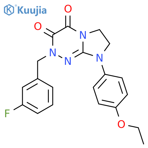 8-(4-ethoxyphenyl)-2-(3-fluorophenyl)methyl-2H,3H,4H,6H,7H,8H-imidazo2,1-c1,2,4triazine-3,4-dione structure
