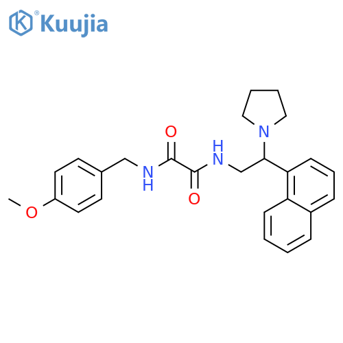N'-(4-methoxyphenyl)methyl-N-2-(naphthalen-1-yl)-2-(pyrrolidin-1-yl)ethylethanediamide structure