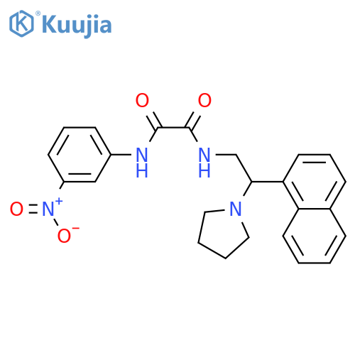 N-2-(naphthalen-1-yl)-2-(pyrrolidin-1-yl)ethyl-N'-(3-nitrophenyl)ethanediamide structure