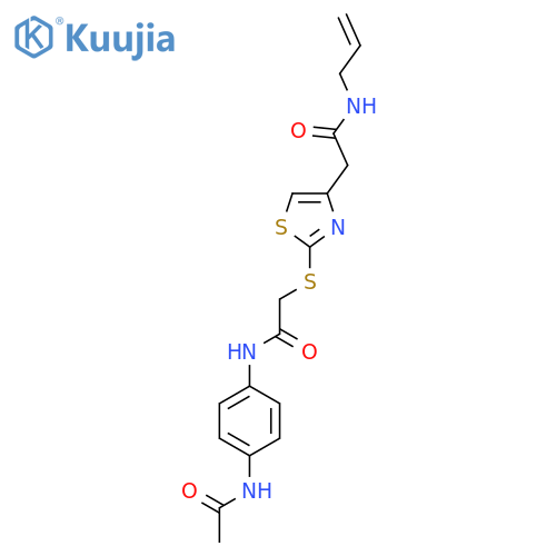2-2-({(4-acetamidophenyl)carbamoylmethyl}sulfanyl)-1,3-thiazol-4-yl-N-(prop-2-en-1-yl)acetamide structure